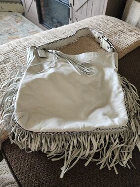 Coach White Leather Fringe Soho Shoulder Bag